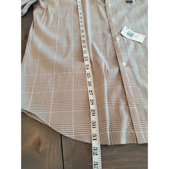 Lauren Ralph Lauren Black Label Button Down Shirt Men's Sz XL 17 Slim Tan Check - Picture 5 of 11
